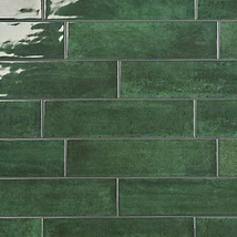 Aquarella Leaf Green 4x16 Glossy Ceramic Tile