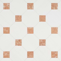 Alaris Glacier White 8" Octagon with Bellini Dot Tumbled Marble Tile