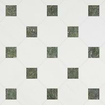 Alaris Glacier White 8" Octagon with Verde Dot Tumbled Marble Tile