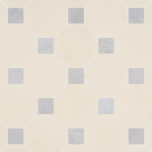 Alaris Simena 8" Octagon with Earth Gray Dot Tumbled Limestone and Marble Tile