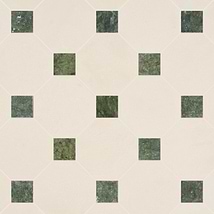 Alaris Simena 8" Octagon with Verde Dot Tumbled Limestone and Marble Tile