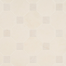 Alaris Simena 8" Octagon with Crema Ella Dot Tumbled Limestone and Marble Tile