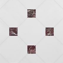 Alaris Glacier White 12" Octagon with Rosso Levanto Dot Honed Marble Tile