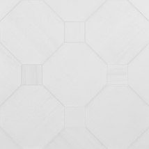 Alaris Glacier White 12" Octagon with Glacier White Dot Honed Marble Tile