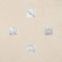 Alaris Crema Ella 12" Octagon with Lilac Dot Honed Marble Tile
