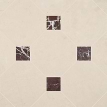 Alaris Crema Ella 12" Octagon with Rosso Levanto Dot Honed Marble Tile