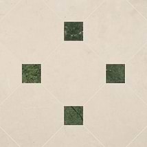 Alaris Crema Ella 12" Octagon with Verde Dot Honed Marble Tile