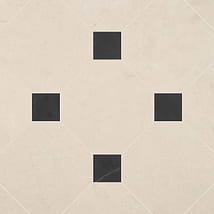 Alaris Crema Ella 12" Octagon with Black Silk Dot Honed Marble Tile