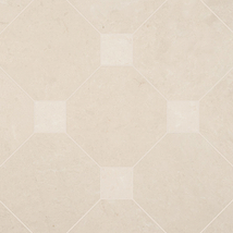 Alaris Crema Ella 12" Octagon with Crema Ella Dot Honed Marble Tile