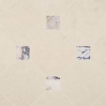 Alaris Crema Ella 12" Octagon with Calacatta Viola Dot Honed Marble Tile