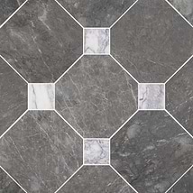 Alaris Lovina Gray 12" Octagon with Lilac Dot Honed Marble Tile