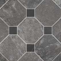 Alaris Lovina Gray 12" Octagon with Black Silk Dot Honed Marble Tile