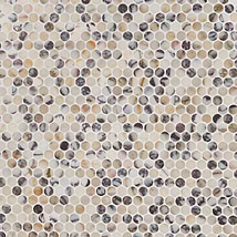 Calacatta Monet 1" Penny Round Honed Marble Mosaic Tile