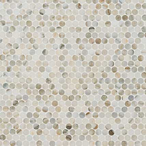 Calacatta Verde Premium 1" Penny Round Honed Marble Mosaic Tile