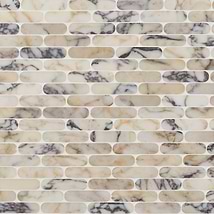 Calacatta Monet 1x4 Pill Honed Marble Mosaic Tile