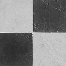 Avanti Nero Marquina Black and Bianco Carrara White 12x12 Tumbled Marble Checkerboard Tile