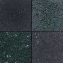 Avanti Nero Marquina Black and Verde Green 12x12 Tumbled Marble Checkerboard Tile