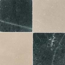 Avanti Verde Green and Crema Marfil Beige 12x12 Tumbled Marble Checkerboard Tile