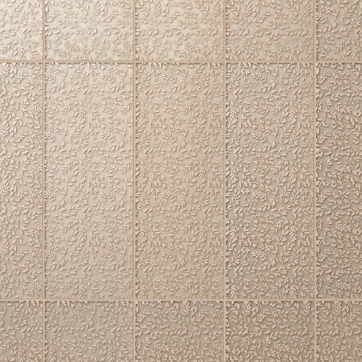 Sonya Flowers Bronze 6x16 Frosted Glass Tile