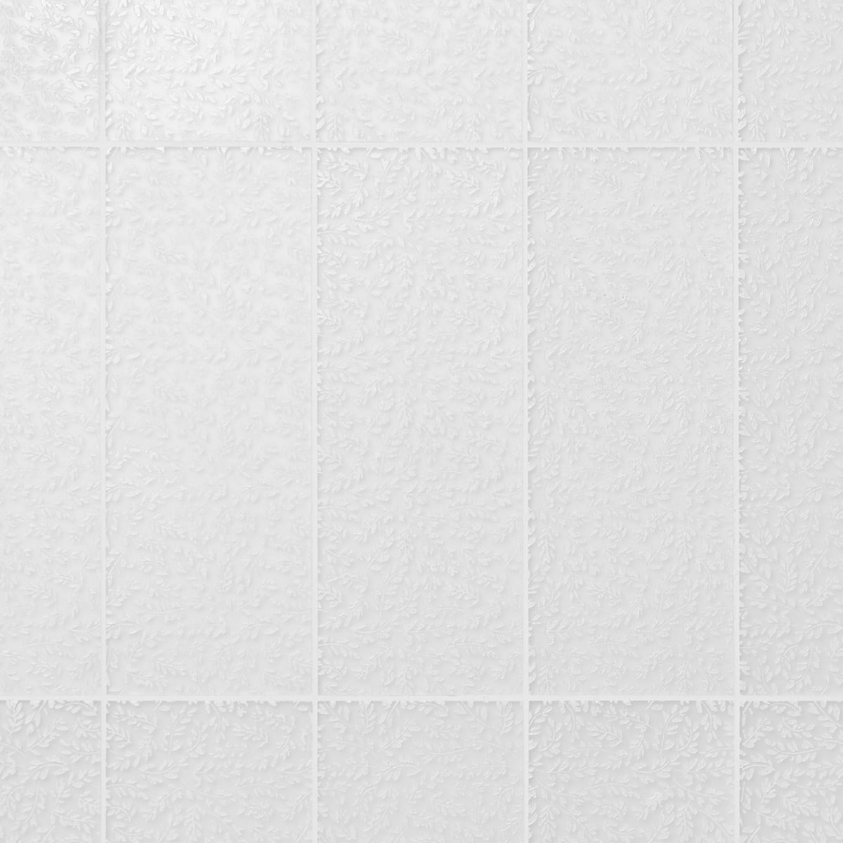 Sonya Flowers Pearl White 6x16 Frosted Glass Tile