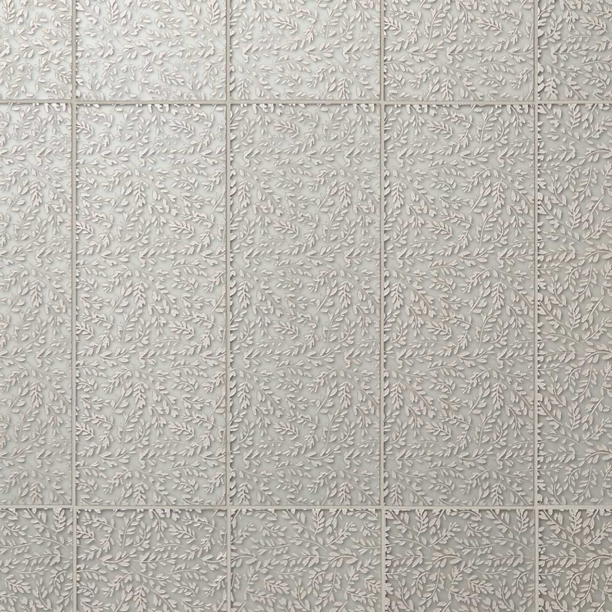 Sonya Flowers Sterling Gray and Silver 6x16 Frosted Glass Tile