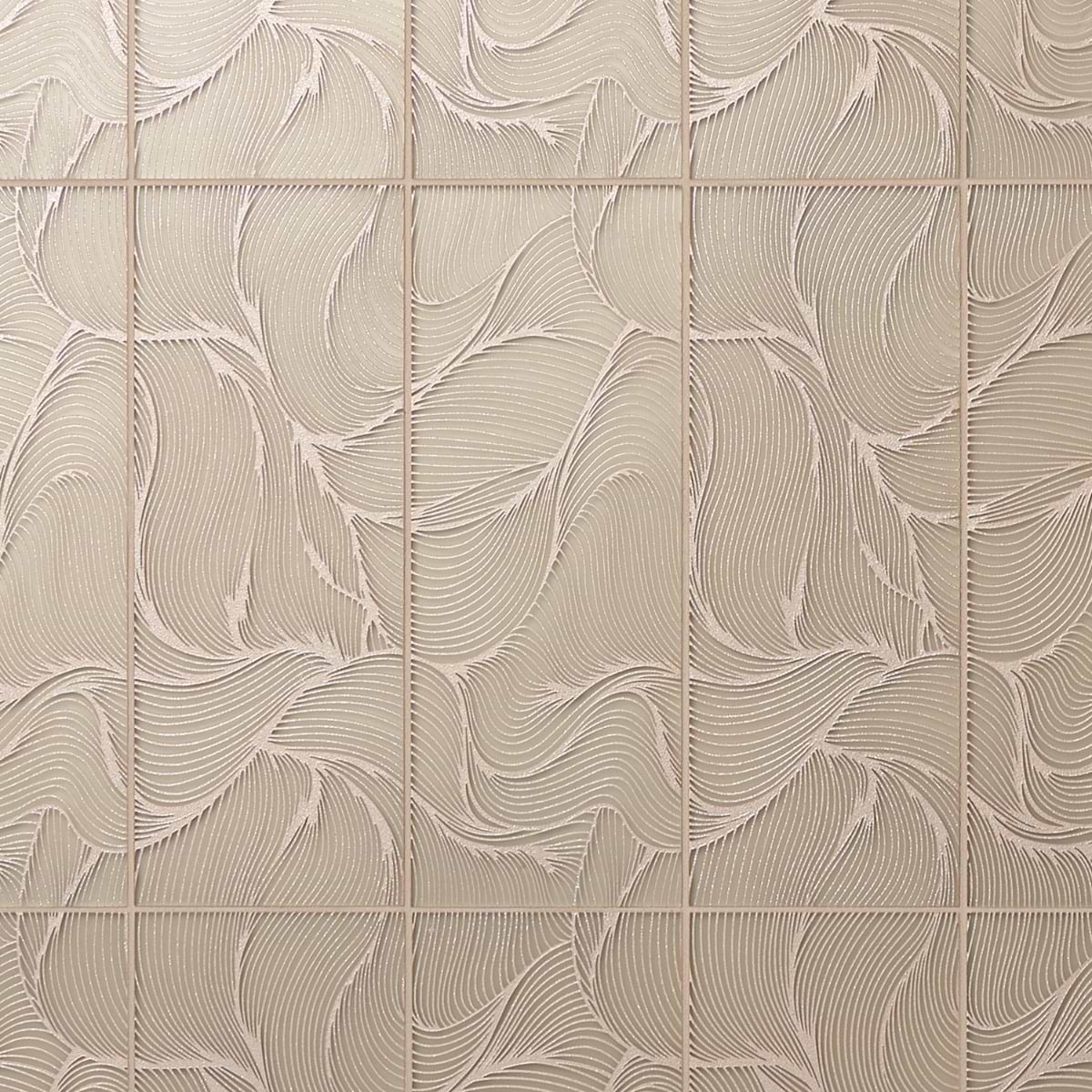 Sonya Waves Bronze 6x16 Frosted Glass Tile