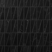 Velour Nero Marquina 2x6 Trapezoid Leather Marble Mosaic Tile