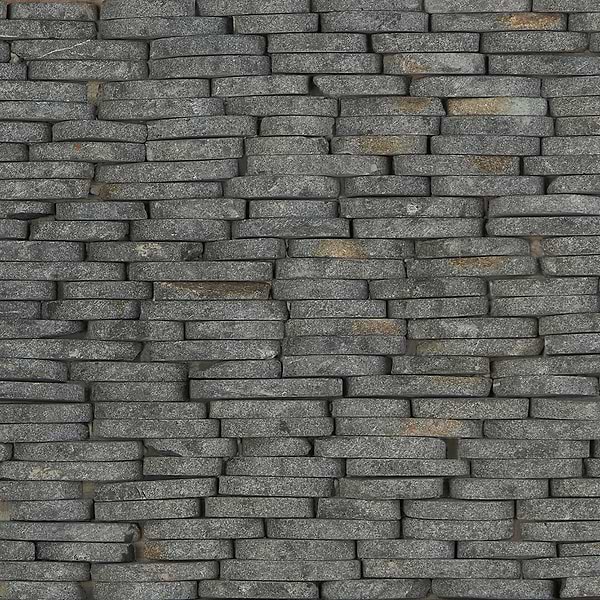 Nature Lava Black Stacked Pebble Mosaic