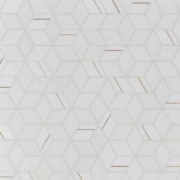 Morgana Thassos Polished Marble and Brass Mosaic Tile