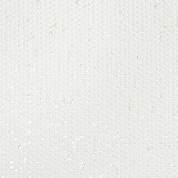 Zoe Bianco 1/2" Circle Frosted and Polished Glass Mosaic Tile