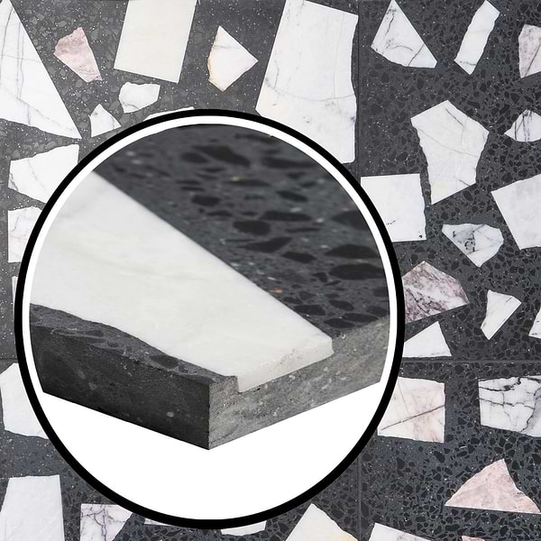 True Terrazzo Lilac Gray 16x16 Honed Terrazzo Tile