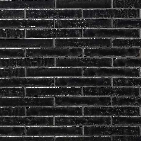 Wabi Sabi Coal Black 1.5x9 Glossy Ceramic Tile