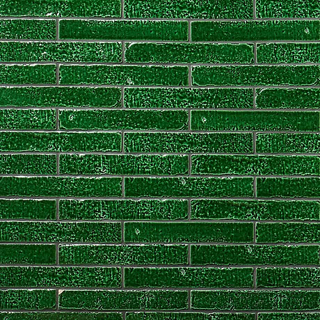 Wabi Sabi Emerald Green 1.5x9 Crackled Glossy Ceramic Tile