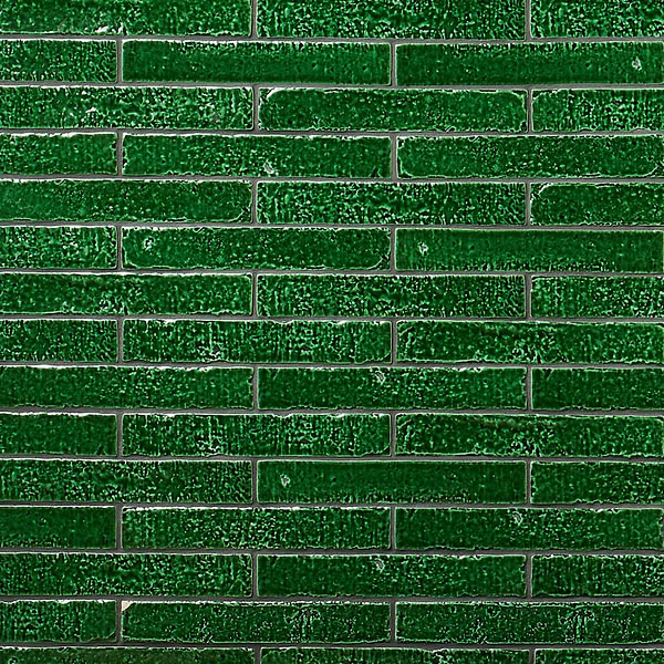 Wabi Sabi Emerald Green 1.5x9 Crackled Glossy Ceramic Tile