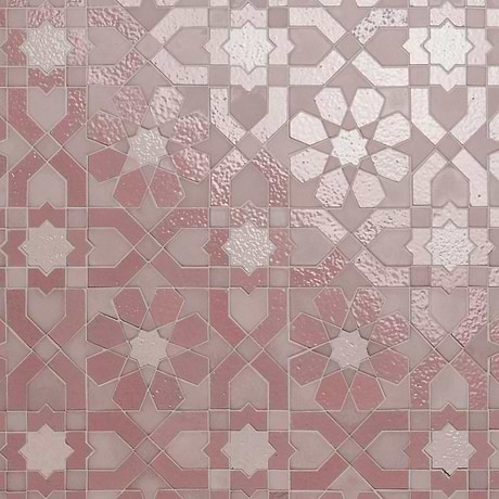 Cantico Fes Terracotta Rosa Mixed Polished Lava Stone and Cement Mosaic Tile