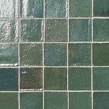 Terra Ember Aqua Blue 4x4 Handmade Metallic Crackled Glossy Terracotta Tile