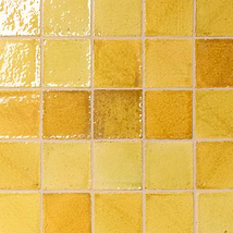 Terra Ember Canary Yellow 4x4 Handmade Crackled Glossy Terracotta Tile