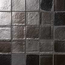 Terra Ember Jet Black 4x4 Handmade Metallic Crackled Matte Terracotta Tile