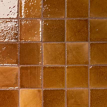 Terra Ember Ocre Brown 4x4 Handmade Crackled Glossy Terracotta Tile