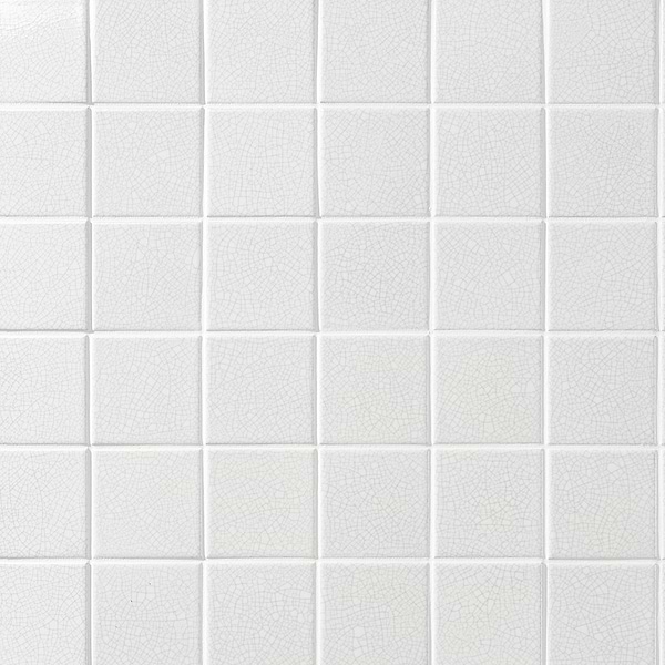 Sarina Vintage White 4x4 Glossy Crackled Ceramic Wall Tile