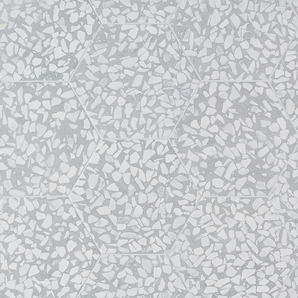 Terrazzo Hex Azulio Blue 9" Terrazzo Look Matte Porcelain Tile