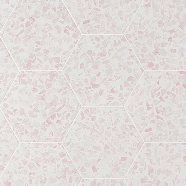 Terrazzo Hex Pink 9" Terrazzo Look Matte Porcelain Tile