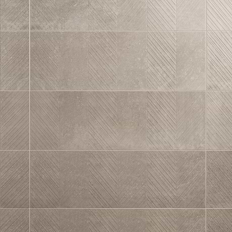 Stoneside Cream Beige Chevron 12x36 Textured Matte Ceramic Tile