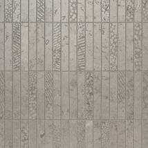 Corretta Deco Warm Gray 1x6 Stacked Semi-Polished Mosaic Tile