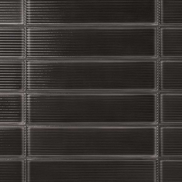 Stacy Garcia ArtBlock Nero Black 4x16 Fluted Glossy Porcelain Tile