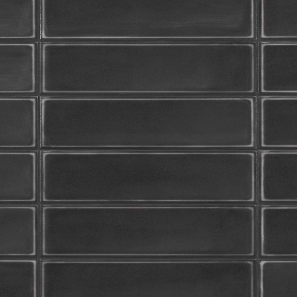 Stacy Garcia ArtBlock Nero Black 4x16 Matte Porcelain Tile