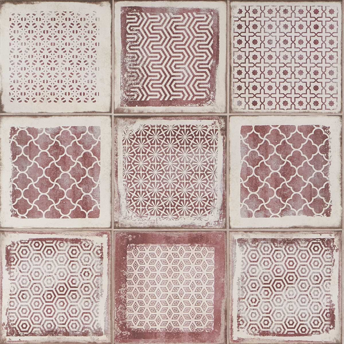 Los Lunas Deco Pink Rose 8x8 Matte Porcelain Tile