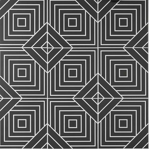 B2W Line Negative 8x8 Matte Porcelain Tile