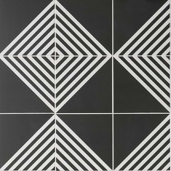 B2W Stripe Negative 8x8 Matte Porcelain Tile