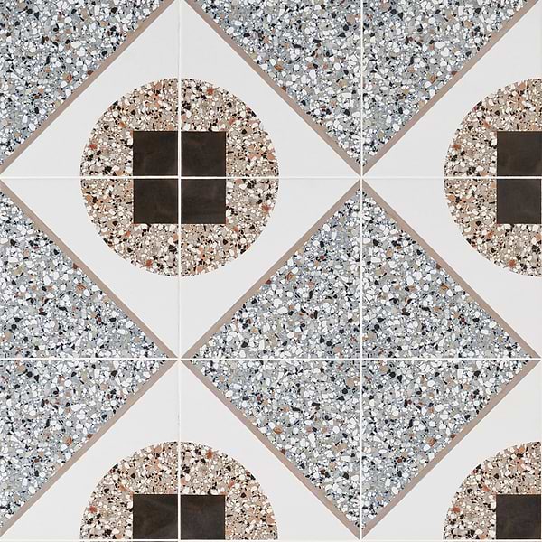 Chips Deco Azur Multicolor 8x8 Terrazzo Look Matte Porcelain Tile